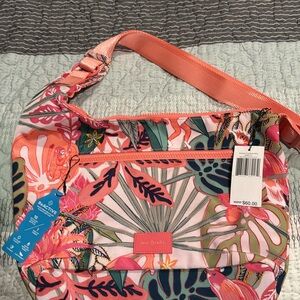 Vera Bradley, Reactive Crossbody Sling. Rainforest Canopy Coral